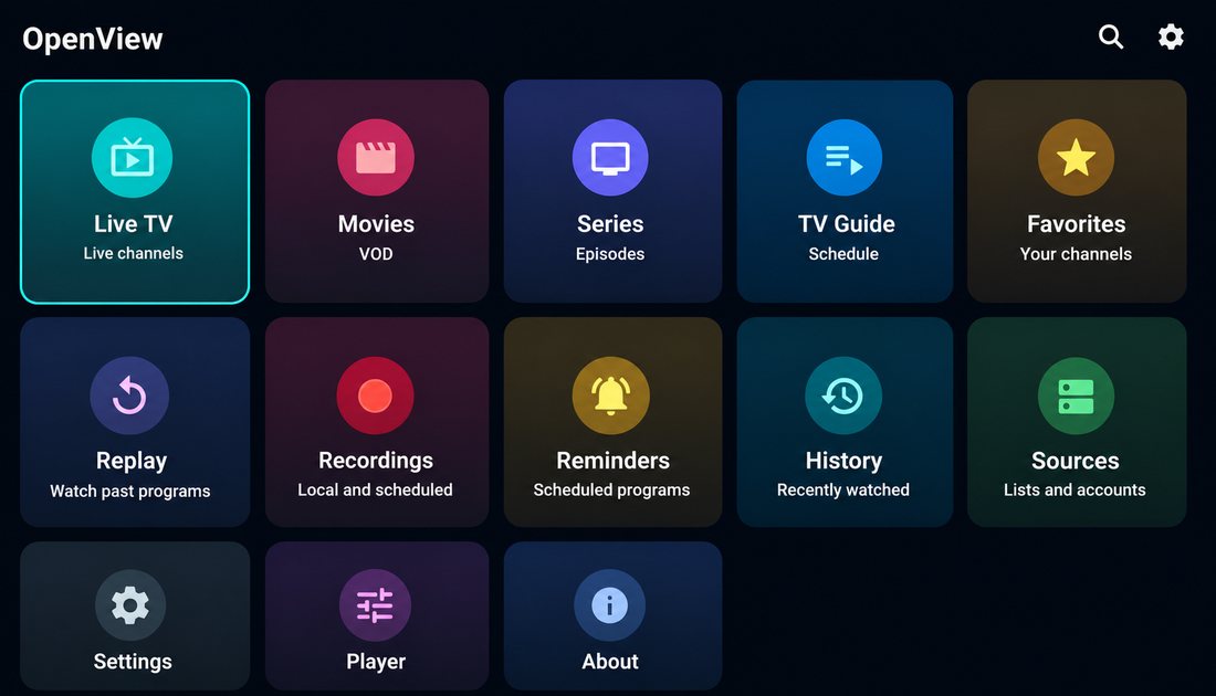OpenView IPTV running on Android TV